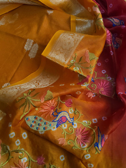 Banarasi chanderi embroidery suits